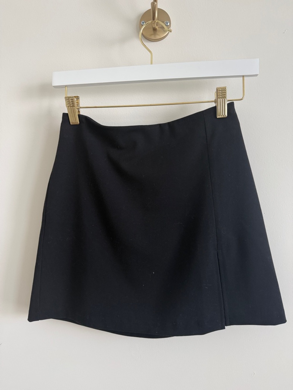 Classic Black A-Line Mini Skirt with Side Slit